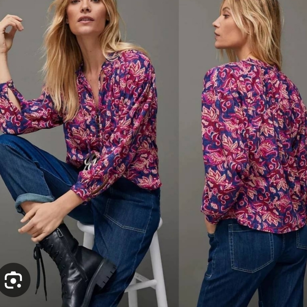 Pilcro Anthropologie Lucille Peasnt Blouse